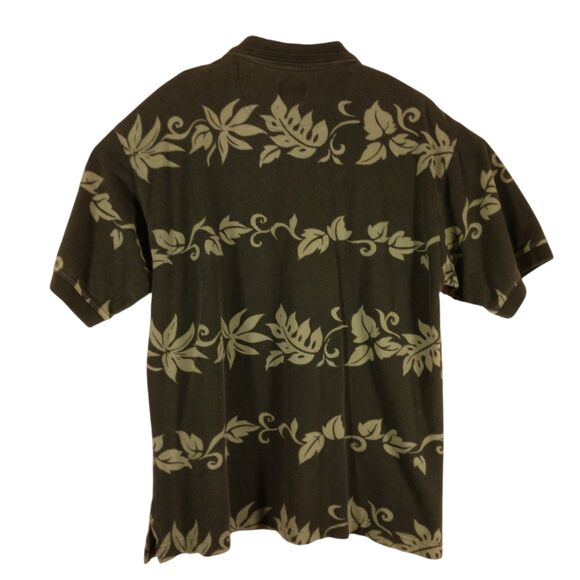 Tommy Bahama hawaiian polo shirt mens L Large short sleeve all over floral blue - Picture 2 of 7